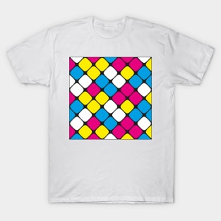 Diagonal Squircle Pattern (CMYK Colours) T-Shirt